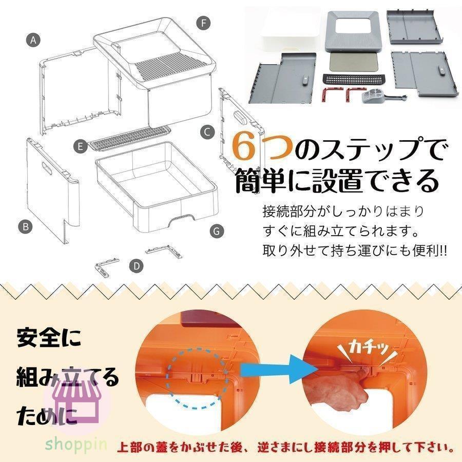 クリスマス 猫 トイレ システム スライド式 大型 おしゃれ メガトレー ネコ カバー トイレ 猫用 猫砂 防臭 猫トイレ ネコトイレ 収納 持ち運び トイレ ／