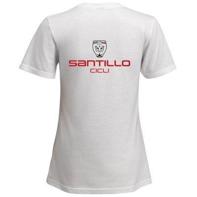 Santillo Cicli レディースTシャツ白　プリントカラー：レッド　サンティッロ　サンティッロチクリ |  | 01