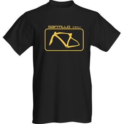 Santillo Cicli メンズTシャツ黒　フレーム　プリントカラー：イエロー　サンティッロ　サンティッロチクリ | 
