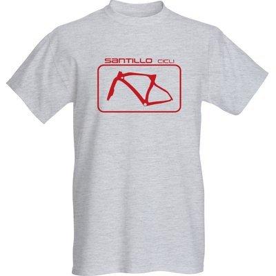 Santillo Cicli メンズTシャツグレー　プリントカラー：レッド　サンティッロ　サンティッロチクリ | 