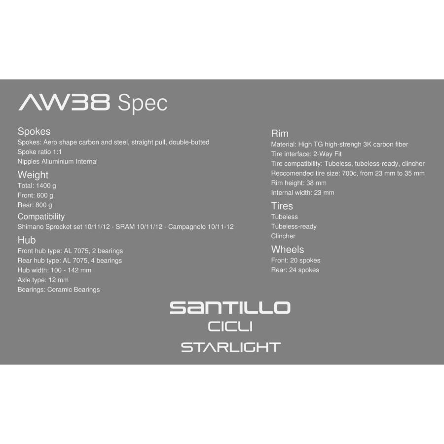 サンティッロチクリ　オリジナルホイール　前後セット（AW 38 wheels Santillo Cicli Starlight ） |  | 02