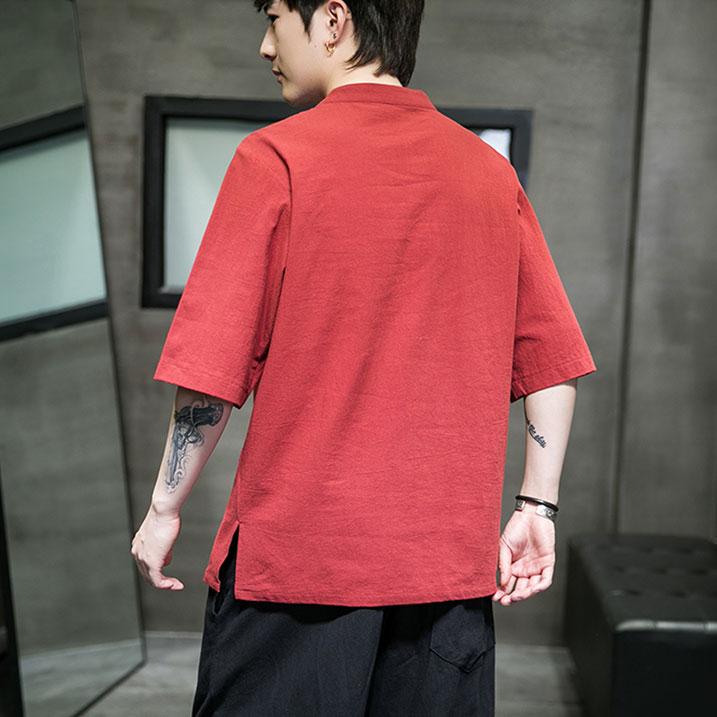 チャイナ服 メンズ ★chaiは最大ポイント3倍★ トップス 男性 春夏 チャイナTシャツ カジュアルチャイナ服 五分袖 普段着チャイナ 民族衣装 中国服 mt10 |  | 08