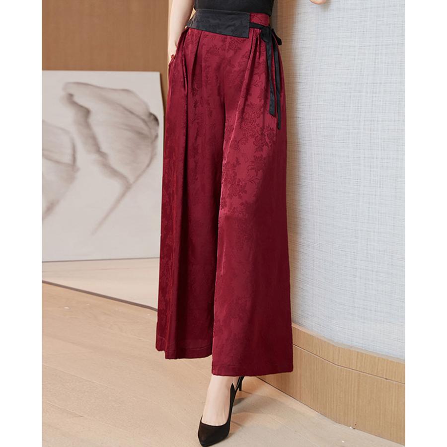 チャイナ服 ワイドパンツ ☆chaiはポイント最大3倍☆ ゆったり 総柄 雅