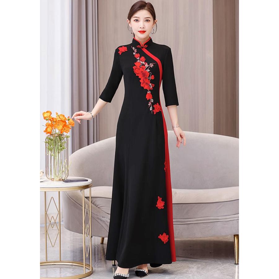 チャイナドレス チャイナ服 ☆chaiはポイント最大3倍☆ ロングドレス