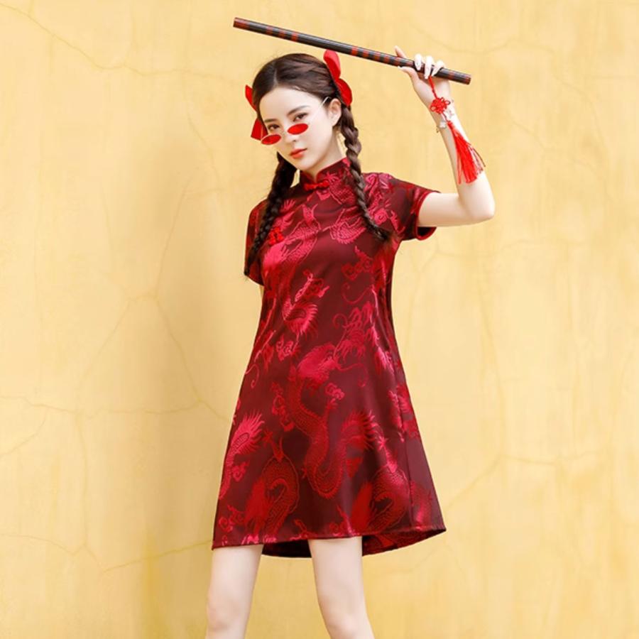 チャイナドレス チャイナ服 ☆chaiはポイント最大3倍☆ ワンピース 