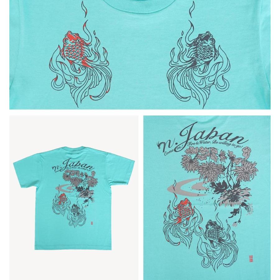 炎菊金魚 スカジャンt 金魚 ビックt ビッグシルエット ルーズフィット 夏 半袖 Tシャツ プリント ファッション お土産 プレゼント デザイン 和風 和柄 メンズ Scs274 和柄tシャツnesnoo 通販 Yahoo ショッピング