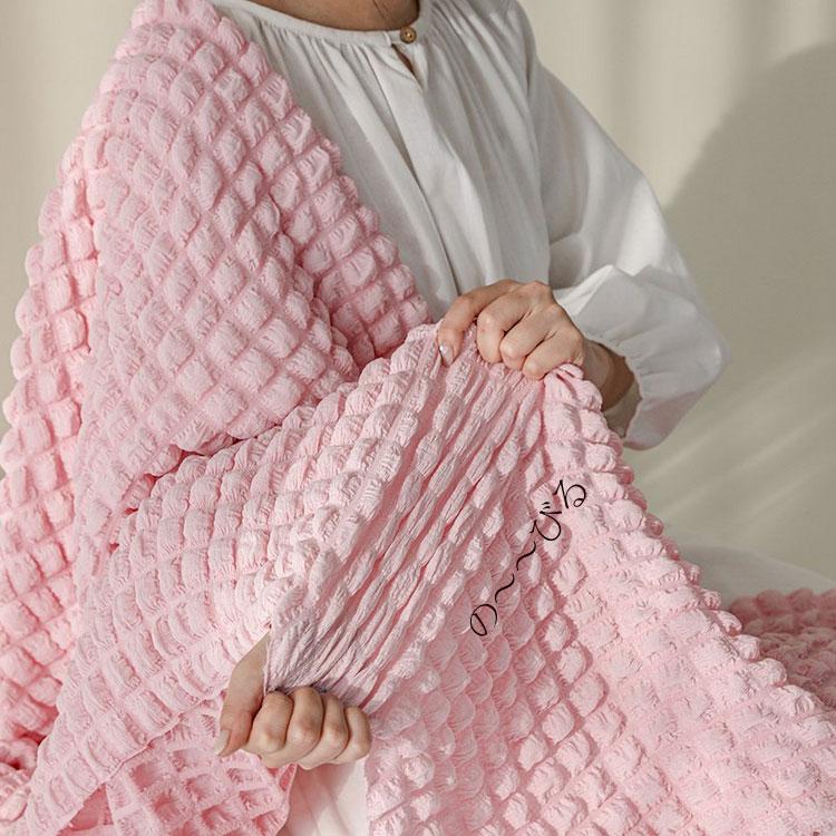 ニット生地) エンボーワッフル ニット生地 5 color│大幅 140cm