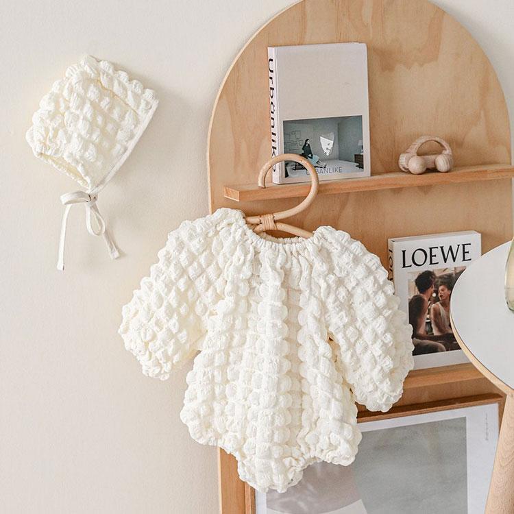 comugi✳︎ハンドメイド✳︎テラゾー柄　ニット生地　アイボリー ニット生地) エンボーワッフル ニット生地 5 color│大幅 140cm