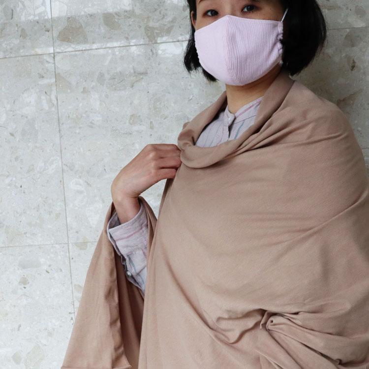 ニット生地 ) ベア天竺 モカ 生地 薄手 大幅170cm 【 商用利用可