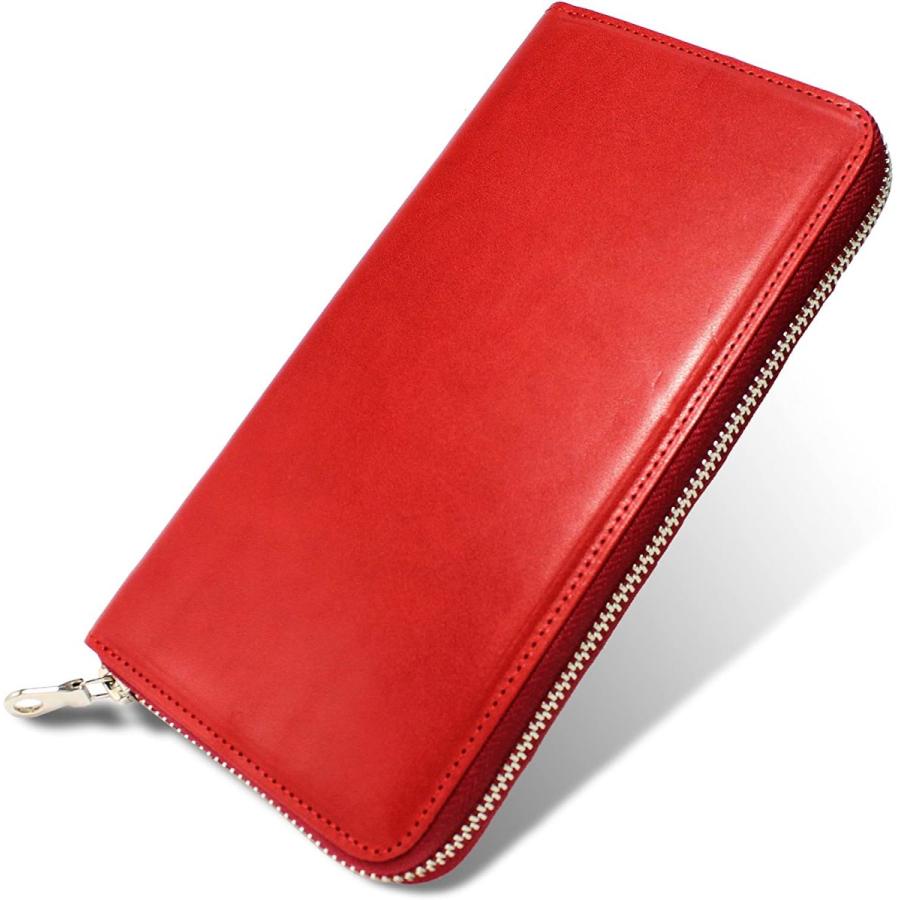 半額品 栃木レザー 財布 メンズ 長財布 カードポケット 本革 日本製 革製コースター付き ラウンド束入れ 全面開き 多収納 Tgt 0633 Red 人気特価激安 Tellosystems Com