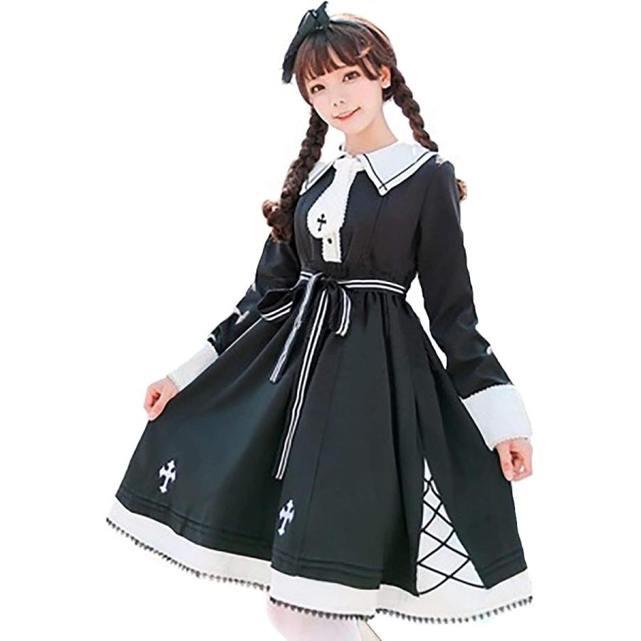 サニーステップ 十字架 ロリータ ワンピース レディース ゴスロリ 服 コスプレ 小さいサイズ S イベント コスチューム 黒十字 かわいい 悪魔 熱誠商事 通販 Yahoo ショッピング