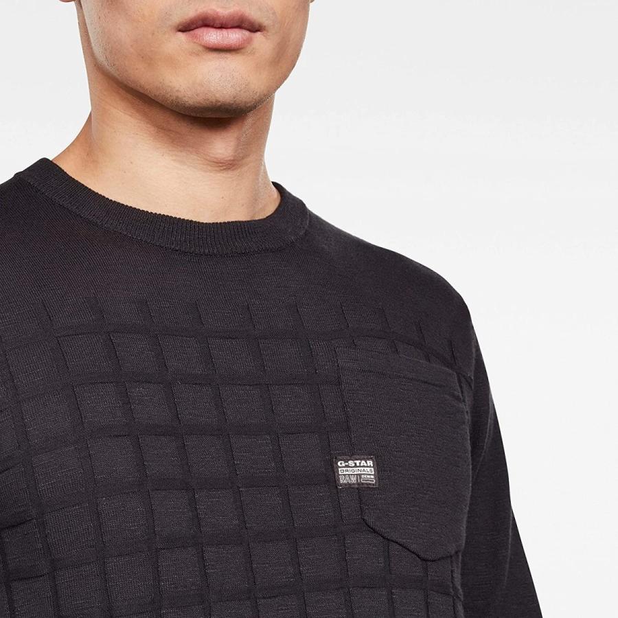 高知インター店 G Star Raw ジースターロゥ ニット セーター 胸ポケット メンズ 長袖 コットン 綿 薄手 黒 グレー Pocket Knitted S 人気再入荷 Clinicagastroservice Com Br