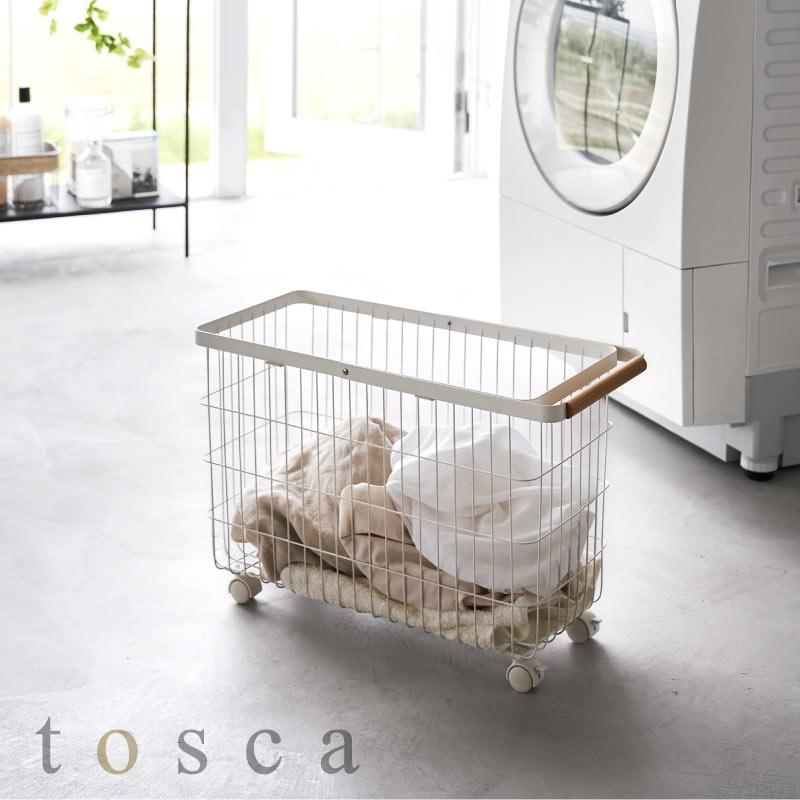 ランドリーバスケット トスカ キャスター付き ワイド&ロー 山崎実業 tosca 35L ホワイト 白 6629 洗濯かご 脱衣かご ランドリーワゴン |  | 08