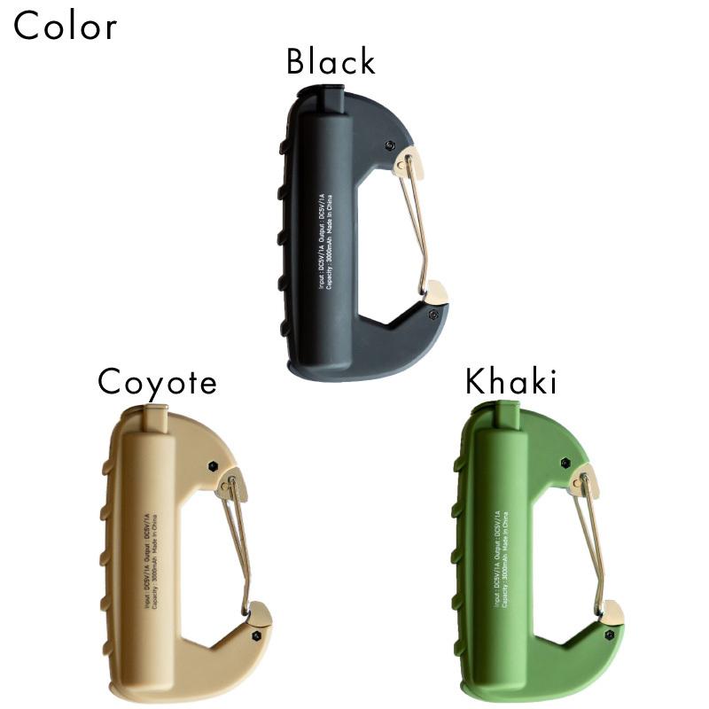 カラビナバッテリー モバイルバッテリー 充電器 持ち運び フック カラビナ 防災用 ポータブル コンパクト かっこいい シンプル 無地 おしゃれ 防滴仕様 Crb 1 アウトドアと雑貨のグラスホッパー 通販 Yahoo ショッピング