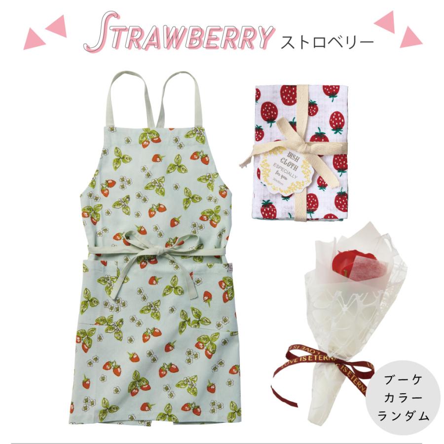 ギフトセット エプロン ソープフラワー 花 キッチンクロス 母の日 誕生