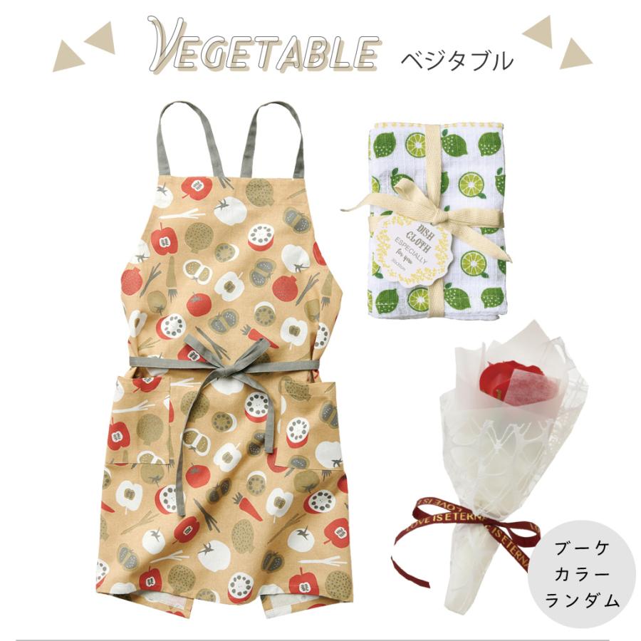 ギフトセット エプロン ソープフラワー 花 キッチンクロス 母の日 誕生