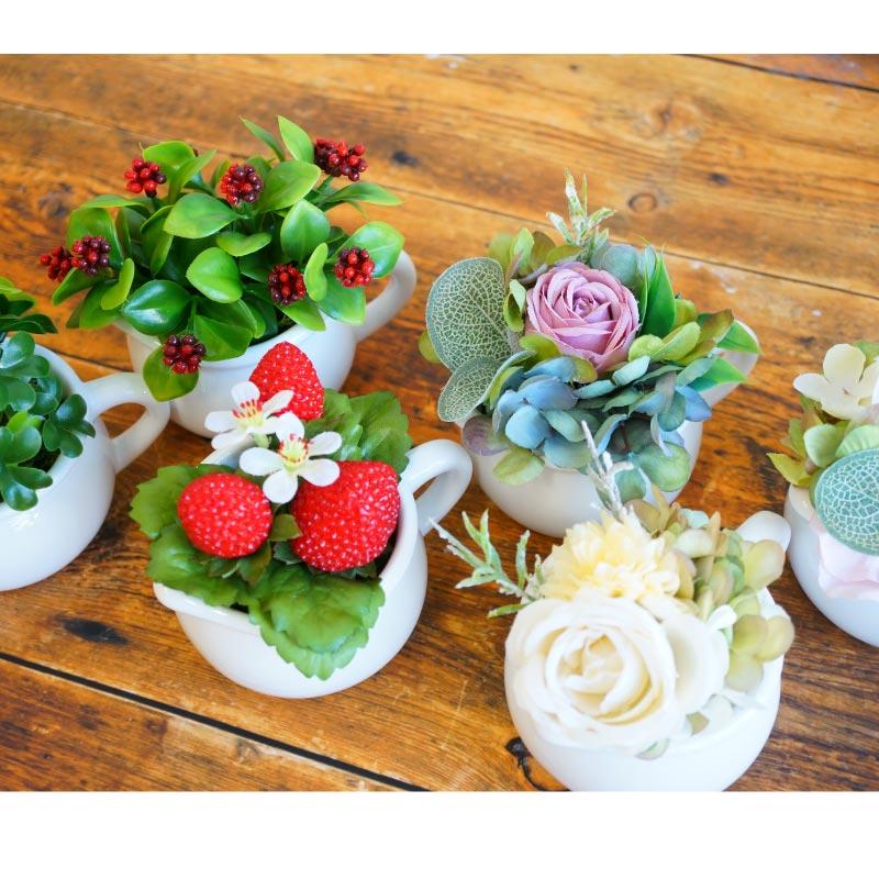 フェイクフラワー 光触媒 消臭 抗菌 ピッチャー ローズ ベリー