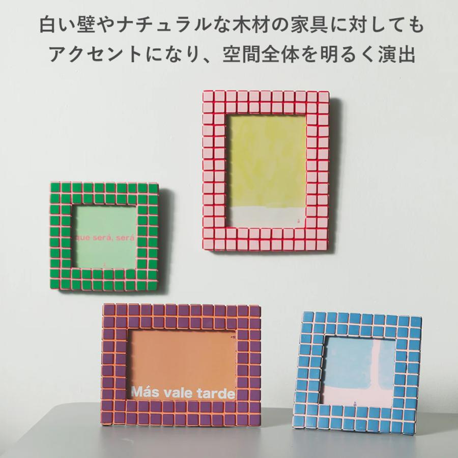 フォトフレーム 写真立て タイル風 北欧風 角型 置き型 掛け型 ポップ