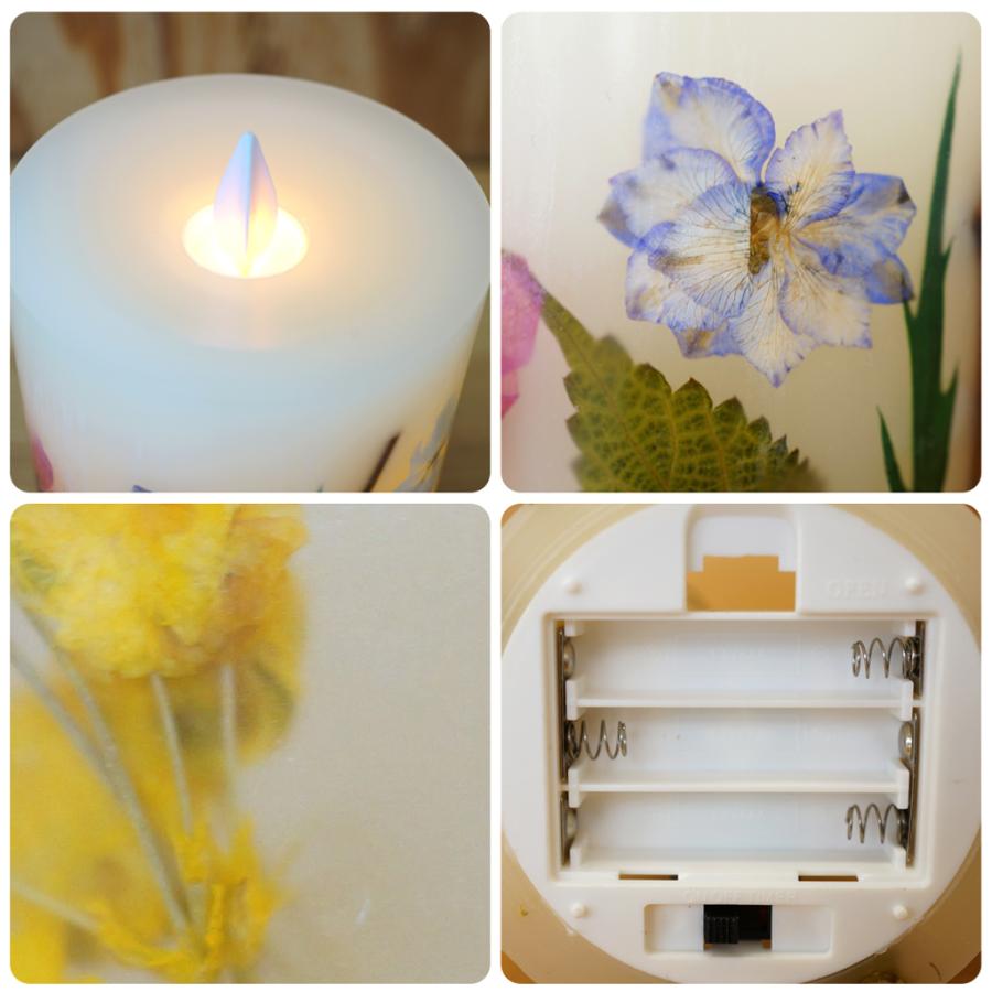 LEDキャンドル 押し花 フリッカーキャンドル 花 天然素材 リラックス