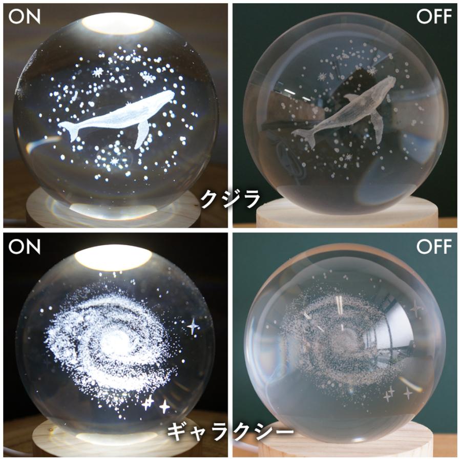 LEDライト 照明 USB ガラスボールライト 3D 月 宇宙 ギャラクシー