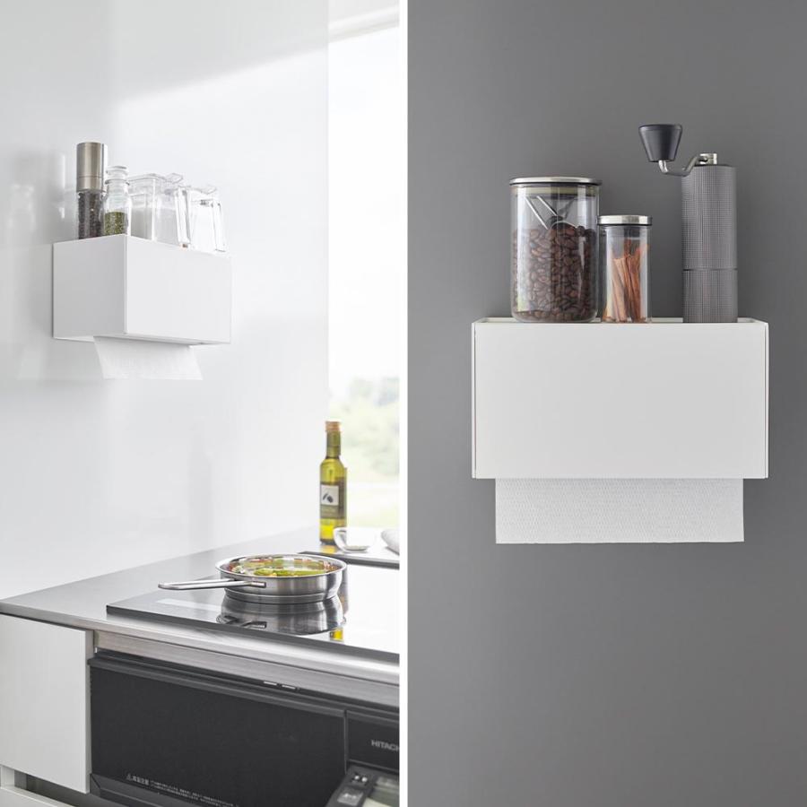 ペーパータオルディスペンサー マグネット トレー付き キッチン収納 タワー 山崎実業 tower ホワイト ブラック 2192 2193 ペーパーホルダー | tower | 09