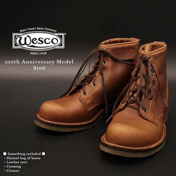 ウエスコ ワークブーツ WESCO 100th Anniversary Model 8106D Brown Dワイズ 茶色メンズ 最大72％オフ 男性 100周年 大好き 秋冬 記念モデル 靴 レザー 本革