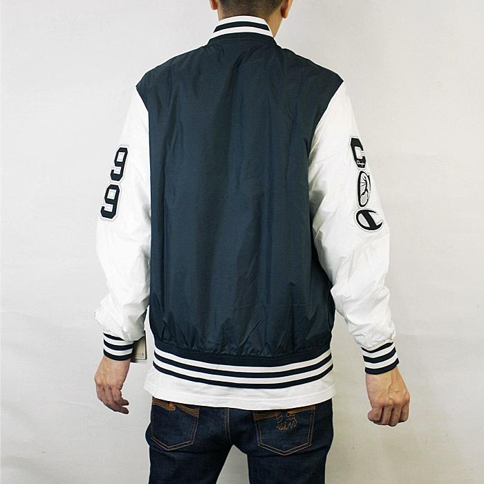 チャンピオン スタジャン Champion SATIN BASEBALL JACKET V1941 Black White サテンベースボールジャケット トラックジャケット メンズ 男性 USA企画｜nest001｜03