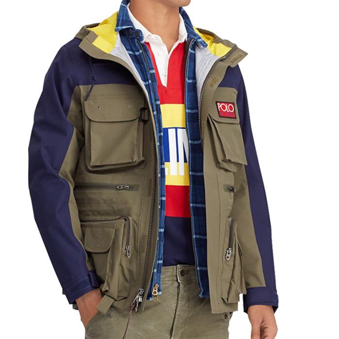 ポロ ラルフローレン マウンテンパーカー マウンテンジャケット POLO RALPH LAUREN HI-TECH 3LAYER ANORAK  7107169870013 Olive Navy レイヤー ポケット