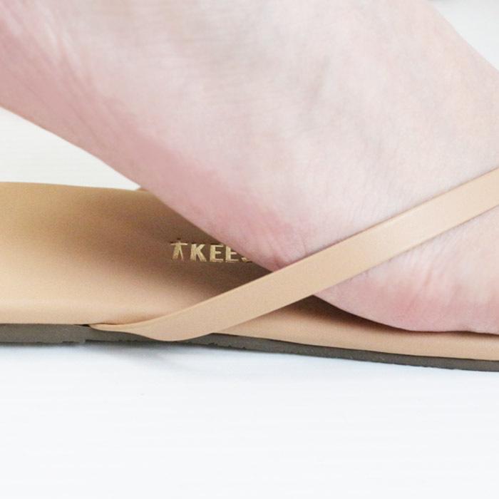 TKEES サンダル ヌードビーチ USA7 EUR38 TKEES Square Toe Twiggy Leather Sandals in Nude Beach
