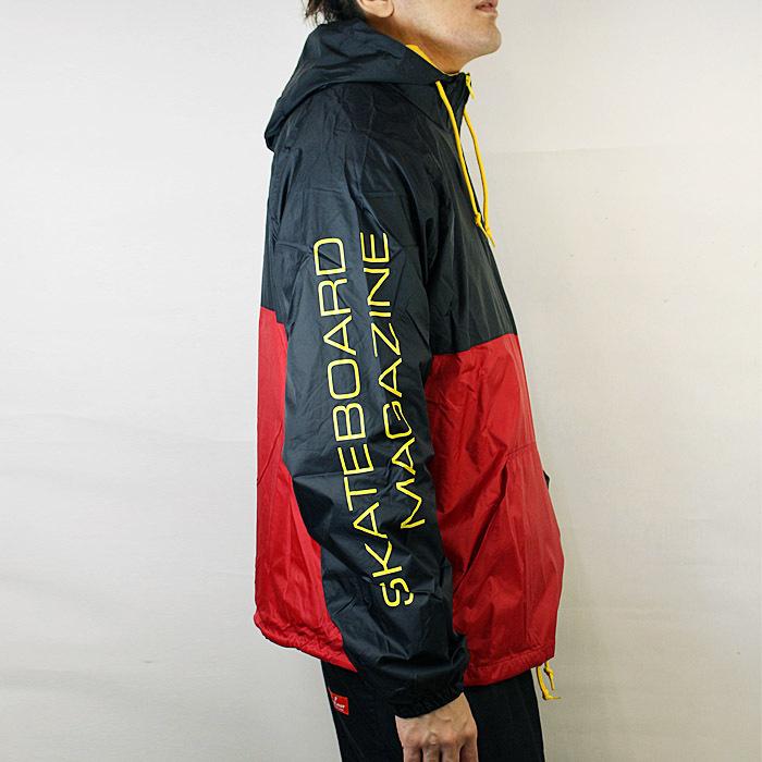 スラッシャー ジャケット ウインドブレーカー THRASHER MAGAZINE MAG LOGO ANORAK 144594 Black Red  アノラック ナイロンジャケット スケーター スケボー