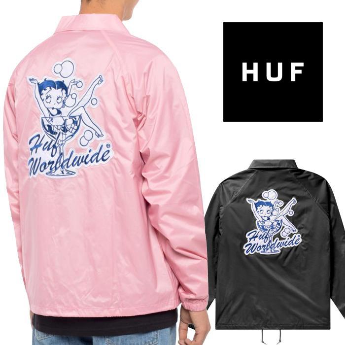 ハフ ベティーブープ コーチジャケット Huf Betty Boop Martini Coach Jacket Jk Black Pink ボタン ナイロンジャケット スケート Sb huf Ne S T 通販 Yahoo ショッピング