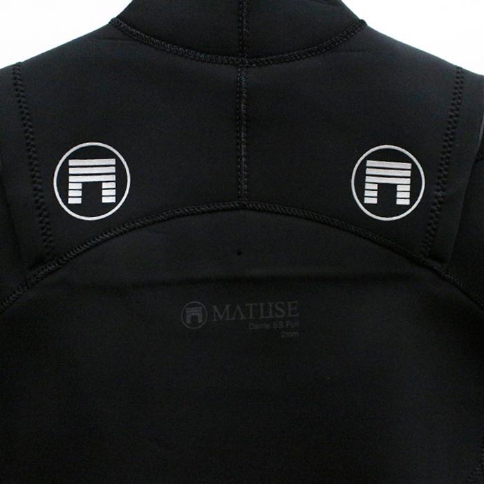 マテュース ウェットスーツ MATUSE DANTE HYDRASILK 2 mm SS FULL WETSUITS Black ダンテ ハイドラシルク フルスーツ 半袖 無地 ロゴ スーツ サーフ｜nest001｜05