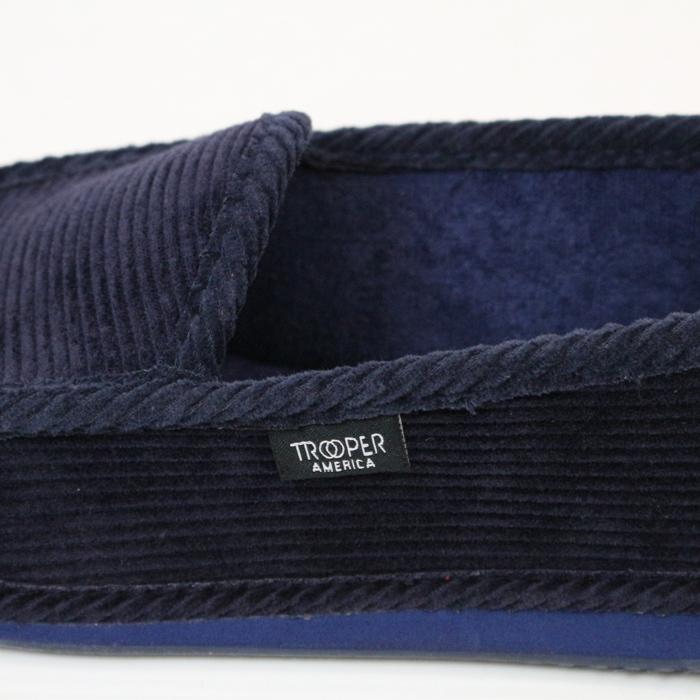 トゥルーパーアメリカ スリッポン ハウスシューズ TROOPER AMERICA Black Navy【USサイズ】KK-003 コーデュロイ ルームシューズ カジュアル シューズ 靴