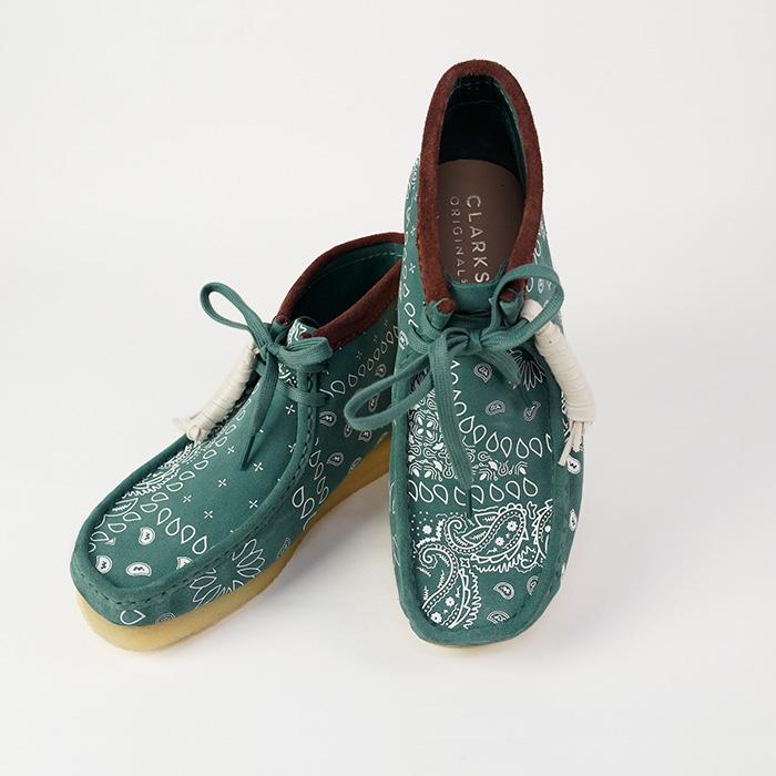 クラークス ワラビー ブーツ CLARKS ORIGINALS WALLABEE BOOTS 26168803 Green Paisley グリーン ペイズリー スエード 【USサイズ】 ブーツ カジュアル シューズ｜nest001｜05