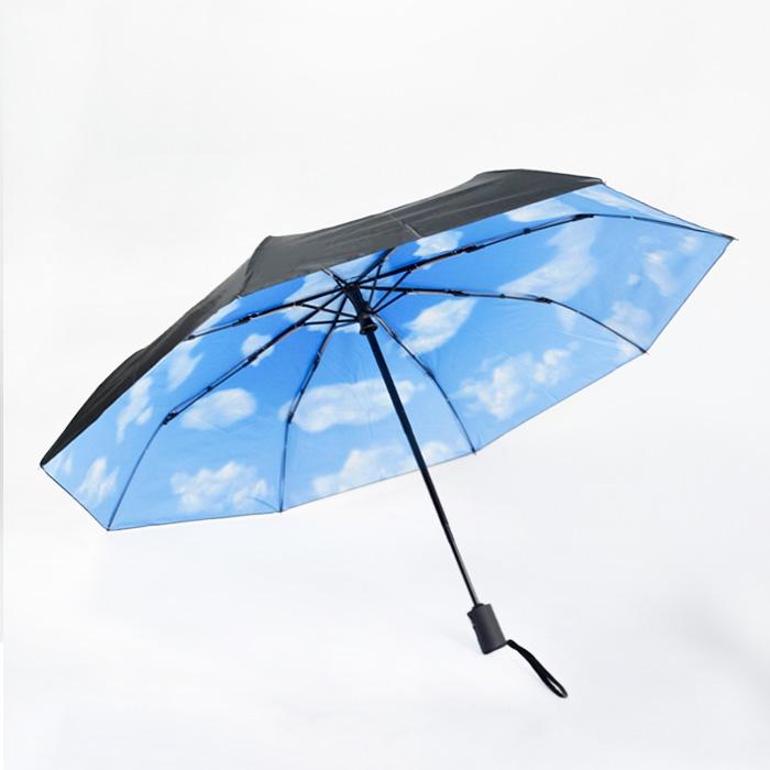 モマ 青空 折りたたみ傘 MOMA MINI SKY UMBRELLA IN RECYCLED PLASTIC #152485 スカイ アンブレラ Tibor Kalman ティボール カルマン 傘 コンパクト 梅雨 長雨｜nest001｜02