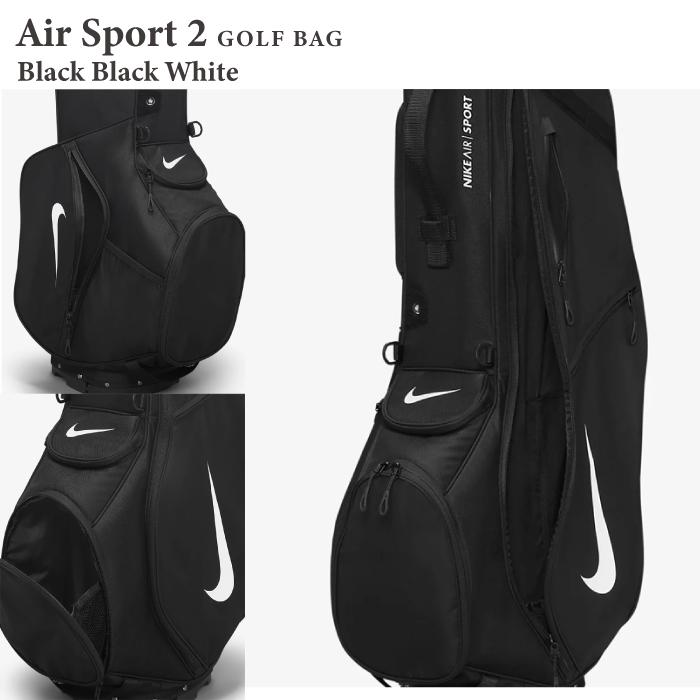 Nike キャディバッグ、ゴルフウエアー、レインウエアー NIKE ナイキ ゴルフバッグ GOLF AIR SPORT 2 BAG Black White