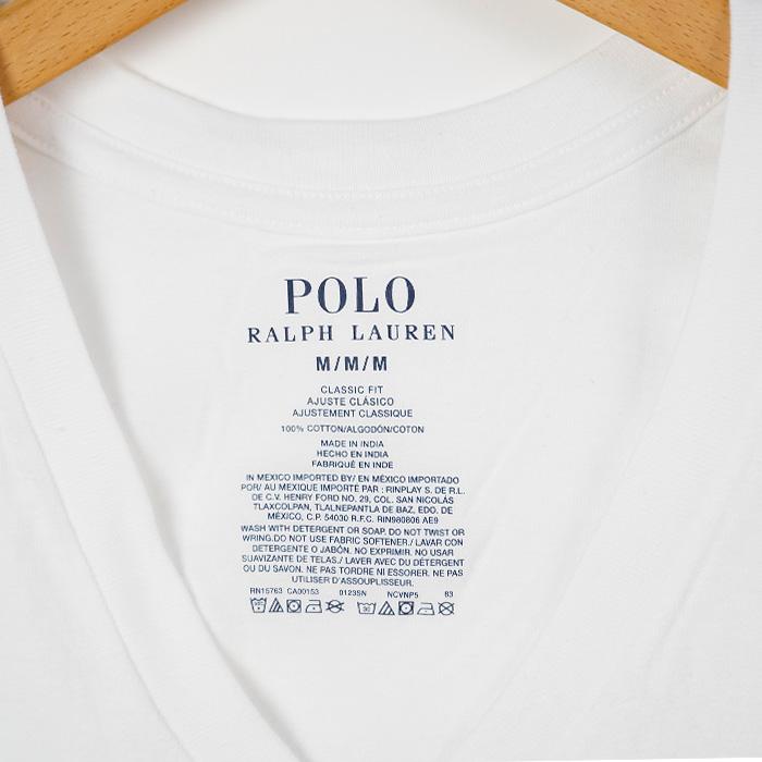 ポロ ラルフローレン Vネック Tシャツ 6枚組 POLO RALPH LAUREN 2/20 P6 CLASSIC FIT V-NECKS NCVNP6 White シンプル ワンポイント 6枚セット アンダーウェア｜nest001｜04