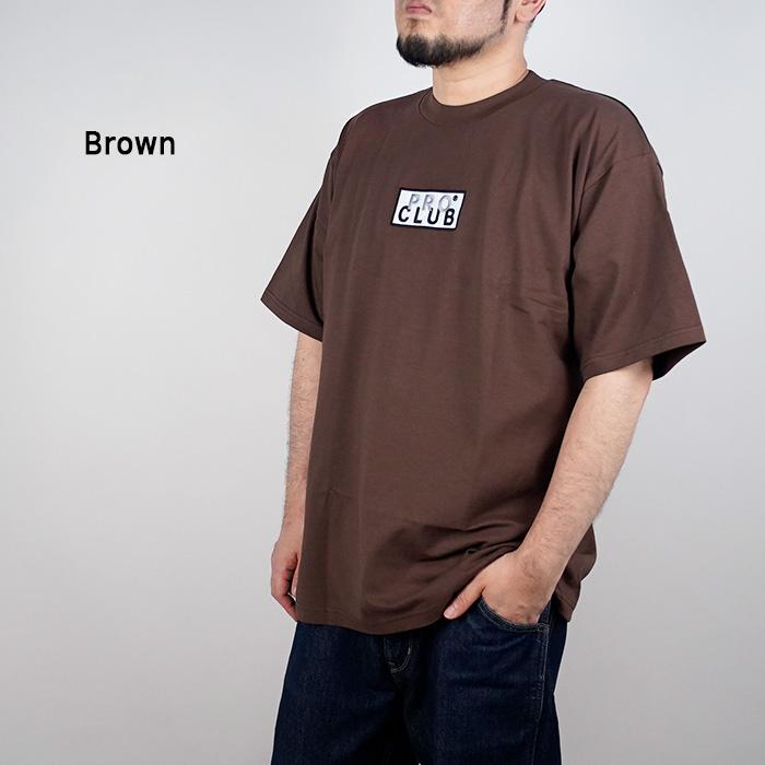 プロクラブ 半袖 ロゴT PRO CLUB HEAVY WEIGHT SHORT SLEEVE EMBROIDERED BOX LOGO T-SHIRTS #101EMB White ホワイト 白 Brown ブラウン 茶 XXL 2XL XXXL 3XL｜nest001｜03