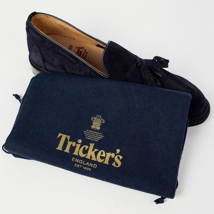 美品Tricker'sトリッカーズ ネイビースエードプレーントゥ4 トリッカーズ ネイビープレーントゥ M3616 アーバンリサーチ別注