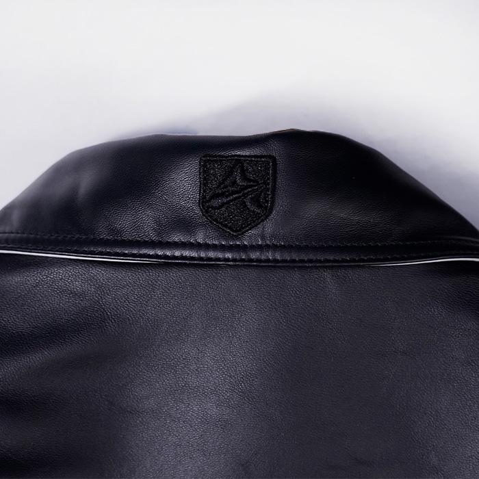 アヴィレックス ラスベガスジャケット バーシティジャケット AVIREX LIMITED EDITION CITY SERIES LAS VEGAS JACKET AVS241O08 Black ブラック 黒 ラムスキンの画像