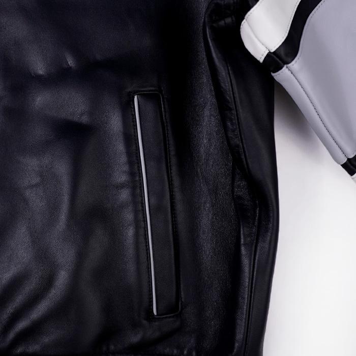 アヴィレックス ラスベガスジャケット バーシティジャケット AVIREX LIMITED EDITION CITY SERIES LAS VEGAS JACKET AVS241O08 Black ブラック 黒 ラムスキンの画像