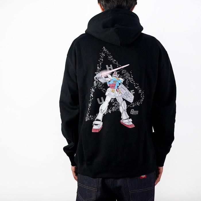 ハフ × 機動戦士ガンダム パーカー HUF × GUNDAM TT PO HOODIE PULLOVER PF00695 Black ブラック 黒 ガンダム コラボ 大きいサイズ 2XL XXL スウェット SB｜nest001｜05