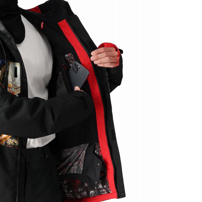 スノーボード ウェア ジャケット シックスエイトシックス 686 GEO INSULATED JACKET IronMaidenTrooperBlk メンズ 24-25 日本正規品_4
