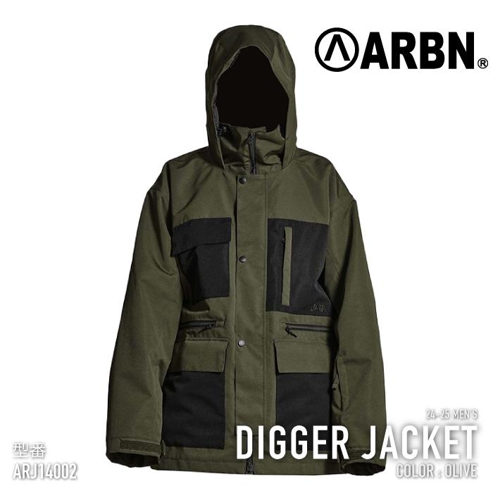 ARBN [日本正規品] スノーボード ウェア ジャケット SNOWBOARD DIGGER JACKET ABJ14102 OLV メンズ ...