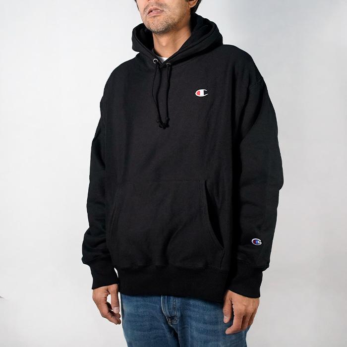 希少Champion スーパーフーディー ブラック パーカー 2XL Champion XL/古着 長袖 チャンピオン リバースウィーブ パーカー