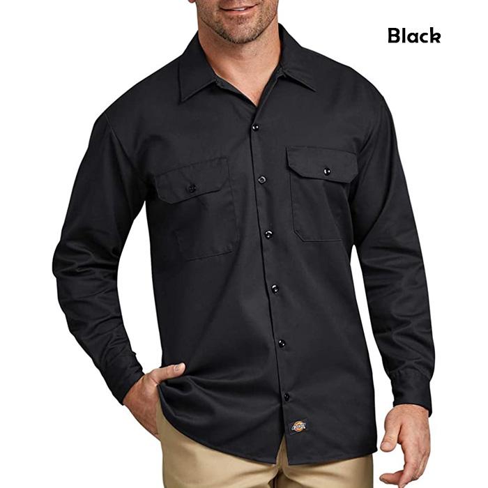 Knosis ワークシャツ 黒 ブラック Lサイズ Dickies（ディッキーズ） ワークシャツ Dickies LONG SLEEVE WORK