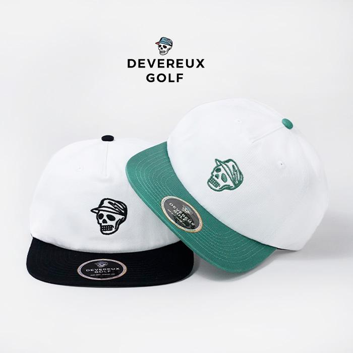 【即発送】ゴルフ メンズ DEVEREUX キャップ 帽子（ホワイト） デヴァローゴルフ 帽子 キャップ Devereux Golf TWO-TONE SKULL