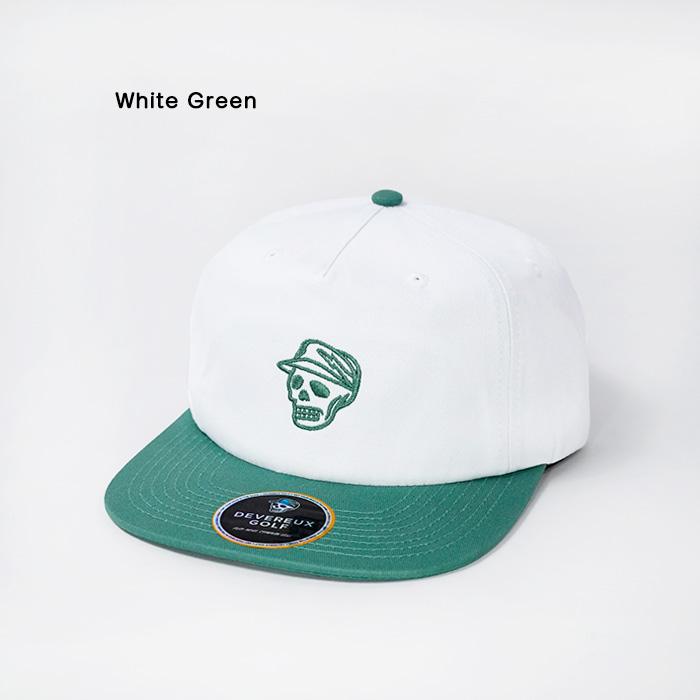 【即発送】ゴルフ メンズ DEVEREUX キャップ 帽子（ホワイト） デヴァローゴルフ 帽子 キャップ Devereux Golf TWO-TONE SKULL