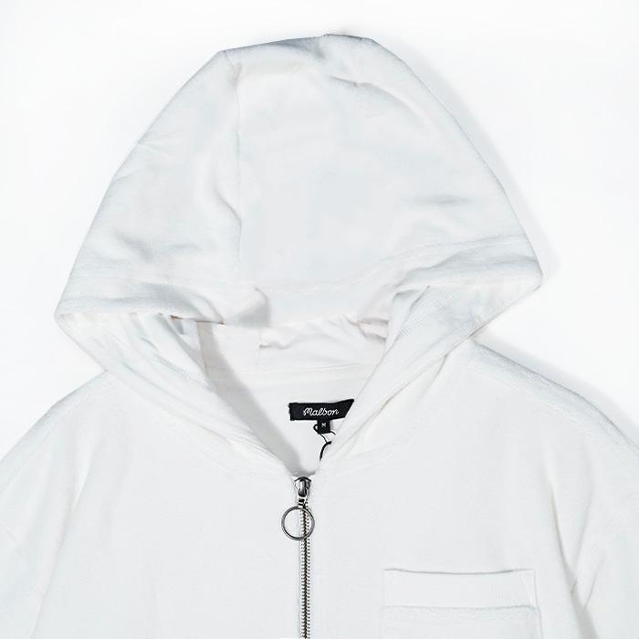 白　XL 新品　マルボンゴルフ MALBON GOLF 　　ハーフジップ Malbon Golf（マルボンゴルフ） カステロフレンチテリー クォーター