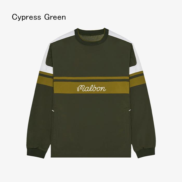 Malbon ゴルフウェアメンズ 長袖プルオーバーダークグレー／ホワイト美品☘️ Malbon Golf（マルボンゴルフ） マルボンゴルフウェア プルオーバー型